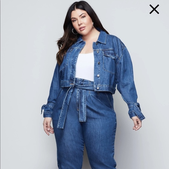 Good American Knotted Jean Jacket 5 - Picture 1 of 8
